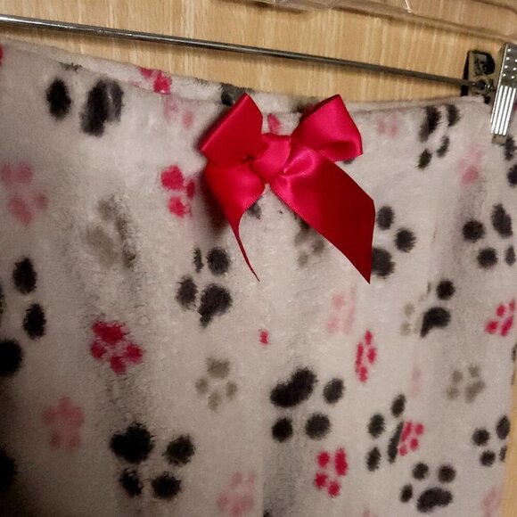 Faded Glory Girls Grey Paw Print Fleece Pants Large - Picture 5 of 6